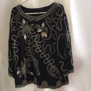 St Tropez West Embroidered Fancy Top Size 3X